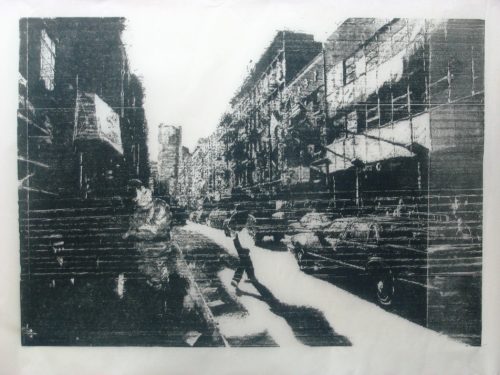 Holzschnitt von Andreas Gorke New York Still Alive